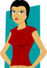 Girl In Red Top Clip Art